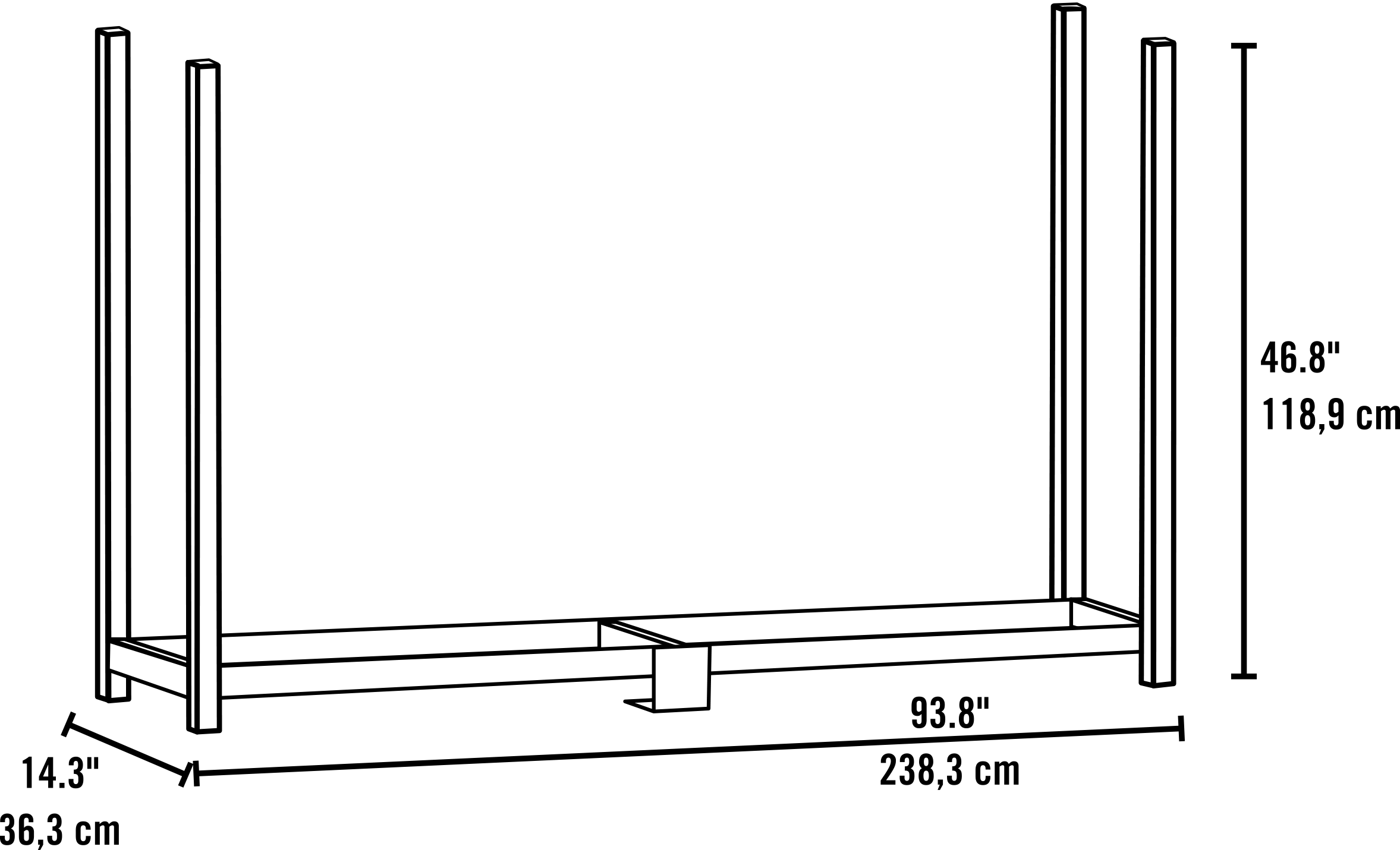 Ultra Duty Firewood Rack, 8 ft.