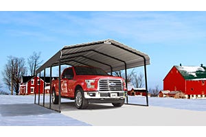 Arrow Carport Winter Red Truck