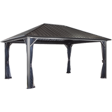 Genova Hardtop Gazebo, 12 ft. x 16 ft. Dark Brown
