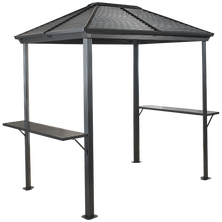 BBQ Ventura Hardtop Grill Gazebo, 5 ft. x 8 ft. Light Gray