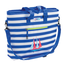 RIO Gear Deluxe Insulated Cooler Beach Bag, Blue Stripe