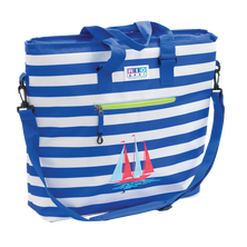 RIO Gear Deluxe Insulated Cooler Beach Bag, Blue Stripe