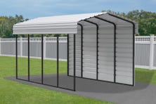 Arrow 20 x 10 ft Eggshell Carport with 1-sided Enclosure