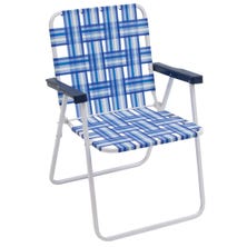 RIO Folding Web Chair, Blue / White