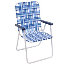 RIO High Back Folding Web Chair, Blue / White
