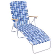 RIO Folding Web Lounge Chair, Blue / White