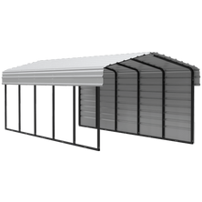 Arrow 24 x 10 ft Eggshell Carport with 1-sided Enclosure