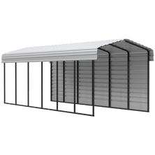Arrow 29 x 10 ft Eggshell Carport with 1-sided Enclosure
