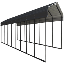 Arrow Carport, 12 ft. x 38 ft. x 7 ft. Charcoal