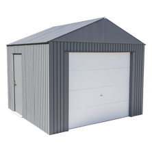 Everest Steel Garage, Wind and Snow Rated Storage Building Kit, 12 ft. x 10 ft. Charcoal