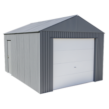 Everest Steel Garage, Wind and Snow Rated Storage Building Kit, 12 ft. x 15 ft. Charcoal