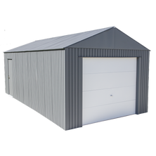 Everest Steel Garage, Wind and Snow Rated Storage Building Kit,, 12 ft. x 25 ft. Charcoal