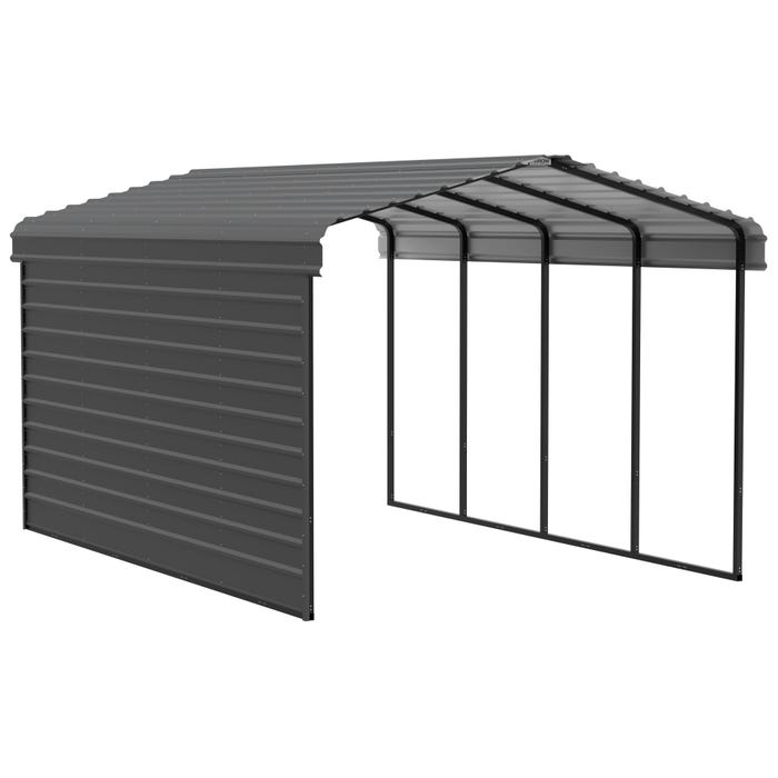 Arrow 20 x 12 x 9 ft Charcoal Carport with 1-sided Enclosure 16 Arrow 20 x 12 x 9 ft Charcoal Carport with 1-sided Enclosure 16