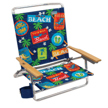 Classic 5-Position Aluminum Beach Chair w/ cup holder