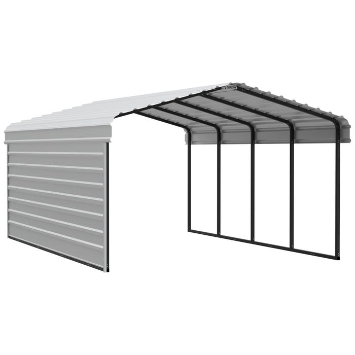 Arrow 20 x 12 x 7 ft Eggshell Carport with 1-sided Enclosure 18 Arrow 20 x 12 x 7 ft Eggshell Carport with 1-sided Enclosure 18
