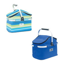 INSULATED PICNIC BASKET TURQ /STRIPE MIX