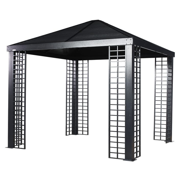 Sojag Havana 10 x 10 x 9 ft BLACK . Aluminum Frame Gazebo With Planters 10 Sojag Havana 10 x 10 x 9 ft BLACK . Aluminum Frame Gazebo With Planters 10