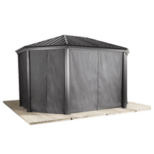 Curtains for Komodo Gazebo, 12 ft. x 15 ft. Gray, Gazebo Not Included