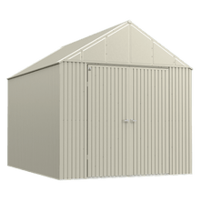 Arrow Elite Steel Storage Shed, 12x16, Cool Grey