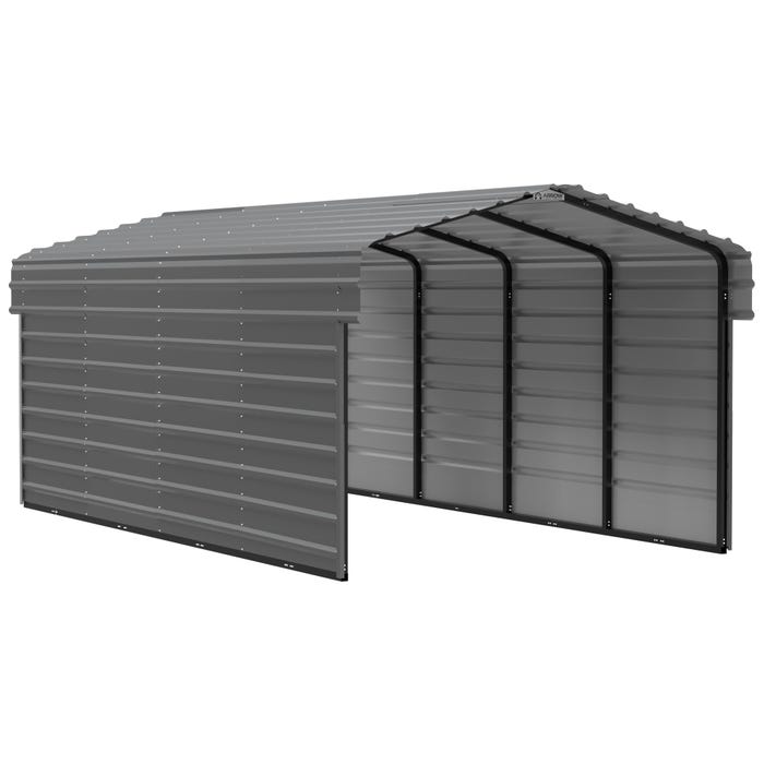 Arrow 20 x 10 ft Charcoal Carport with 2-sided Enclosure 16 Arrow 20 x 10 ft Charcoal Carport with 2-sided Enclosure 16