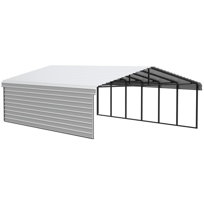 Arrow 29 x 20 x 9 ft Eggshell Carport with 1-sided Enclosure 16 Arrow 29 x 20 x 9 ft Eggshell Carport with 1-sided Enclosure 16