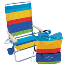 RIO Beach Easy In-Easy Out Removable Backpack Beach Chair, Surf Power Stripe