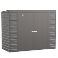 Arrow Select Steel Storage Shed, Pent, Charcoal