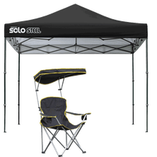 Solo Steel Straight Leg Pop-Up Canopy and Heavy Duty MaxShade™ Chair Bundle Deal