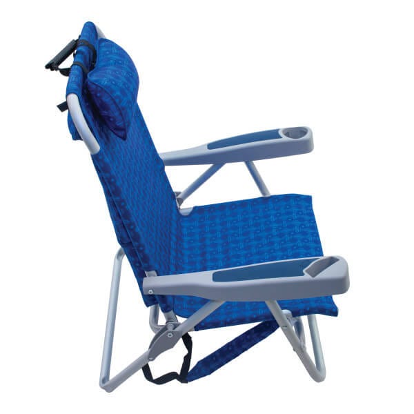 Rio Beach Blue 4-Position Folding Backpack Beach Chair with Rio Beach Blue 4-Position Folding Backpack Beach Chair with