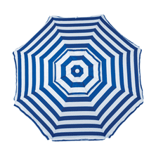 RIO Beach 6 ft. Beach Umbrella with Integrated Sand Anchor Classic Blue and White Striped