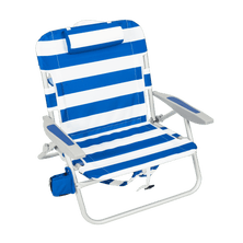 Rio Beach The Big Boy Backpack Chair Blue and White Striped