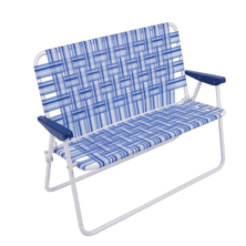 CAMP&GO Blue and White Web Love Seat