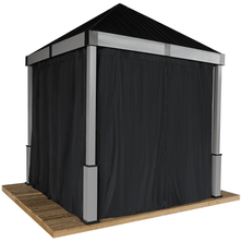 Lena Black Spun Polyester Curtains 12 ft. x 12 ft.