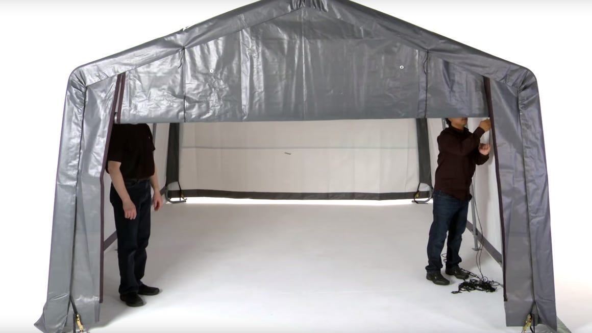 How to Install a ShelterLogic® Pull-Eaze™ Roll-Up Door Kit