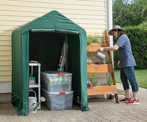 a fabric gardening shed