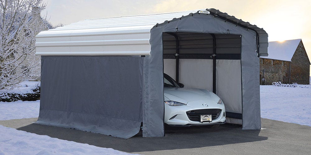 Arrow Carport Enclosure Winter