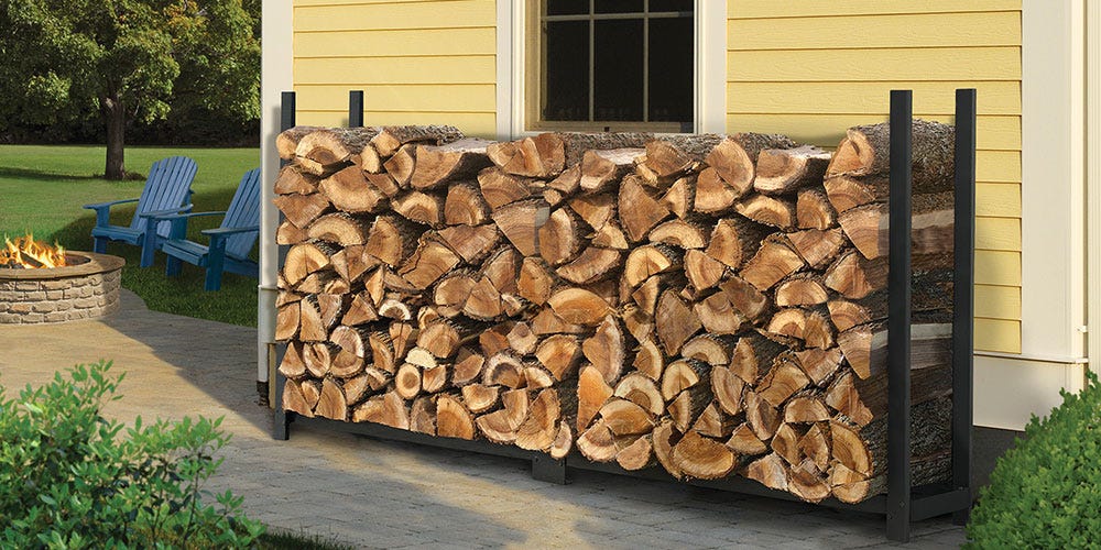 Add a firewood rack to your patio space