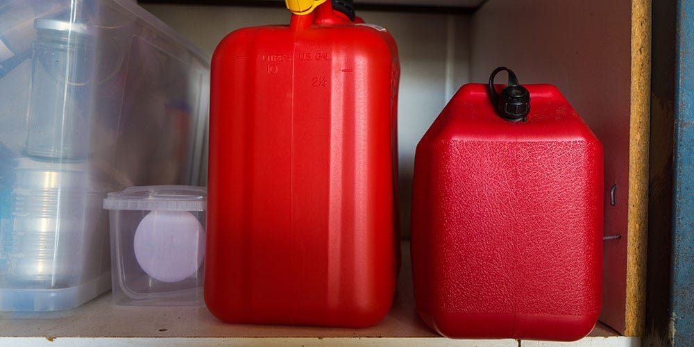 Gas Cans in Shed Gas Cans in Shed