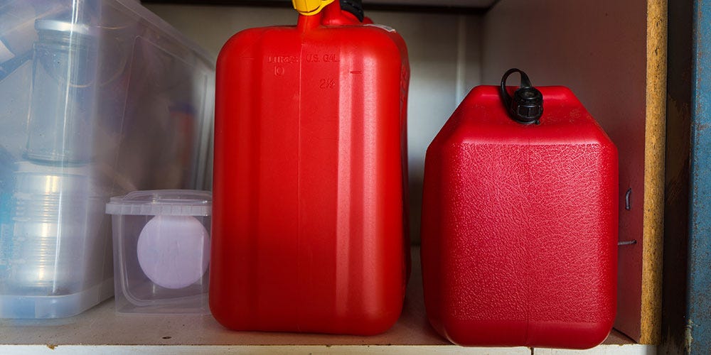 Gas Cans in Shed