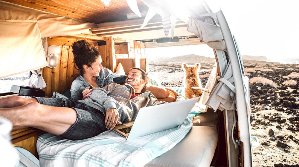 Couple in an RV Couple in an RV