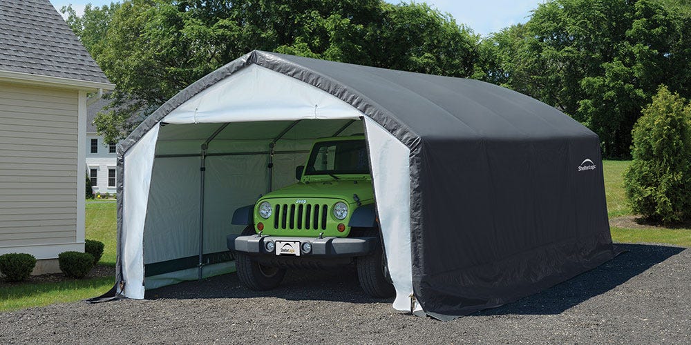 Garage Tent Driveway Sunny