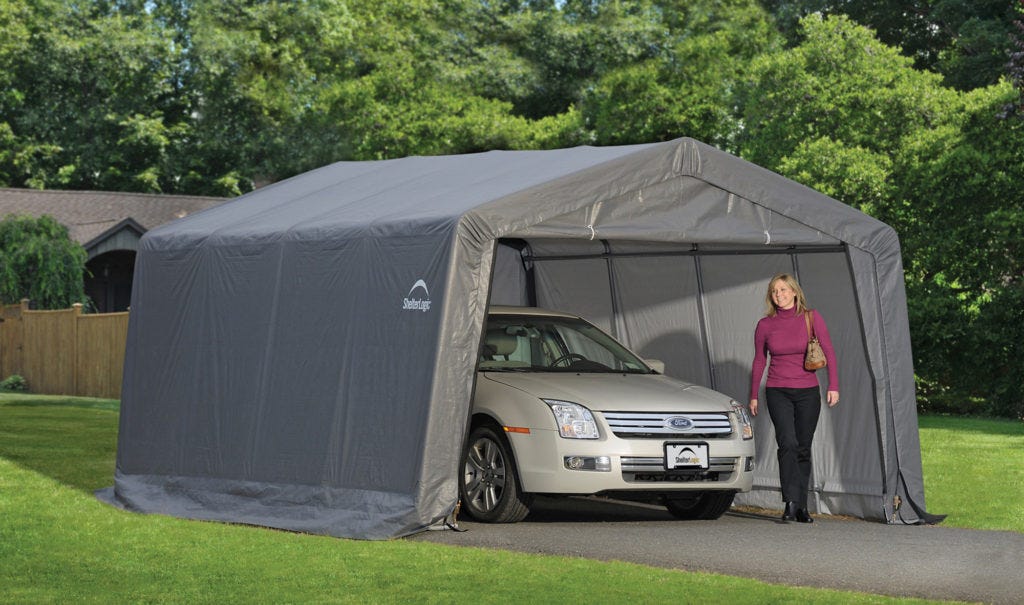 Temporary Gray Garage