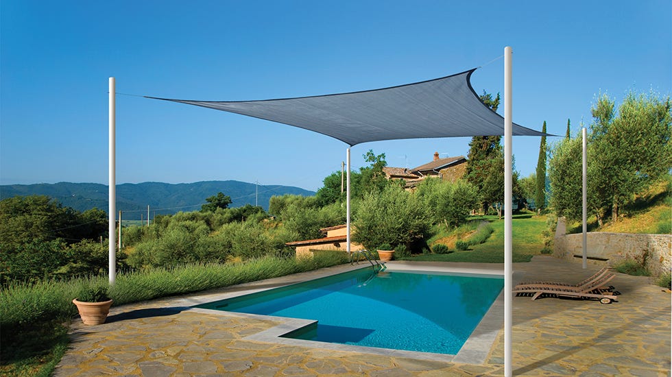 Blue Shade Sail Pool