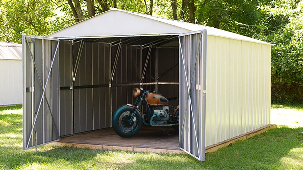 motorcycle metal shed